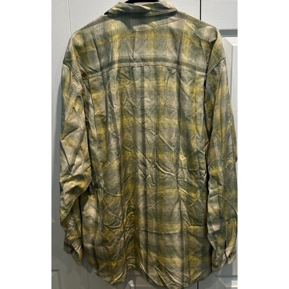 Tommy Bahama 100% Silk Button Up Long Sleeve Shirt Men's Size‎ Large Green Plaid - Picture 3 of 5